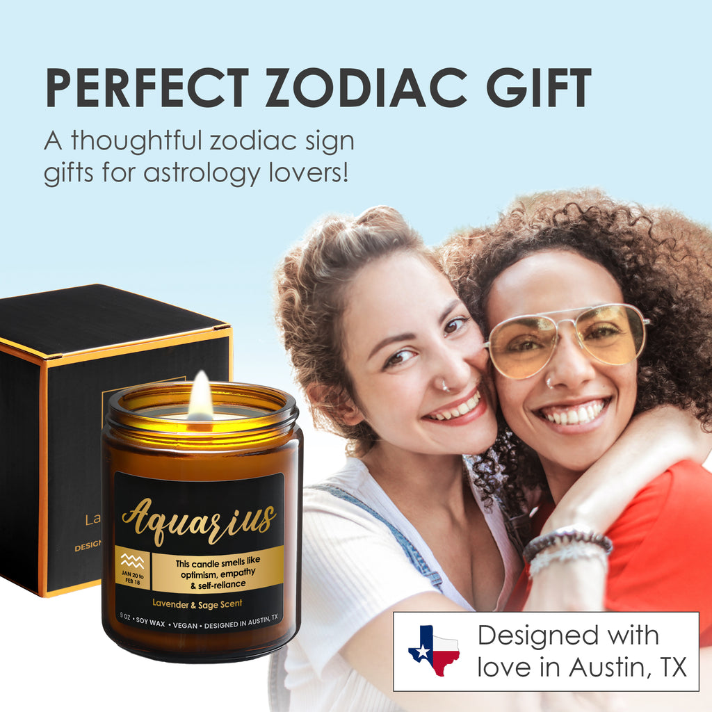 Zodiac Aquarius Candle