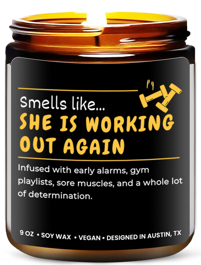 Working Out Again Candle