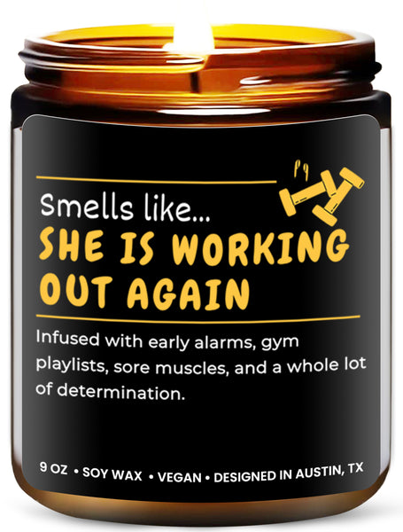 Working Out Again Candle