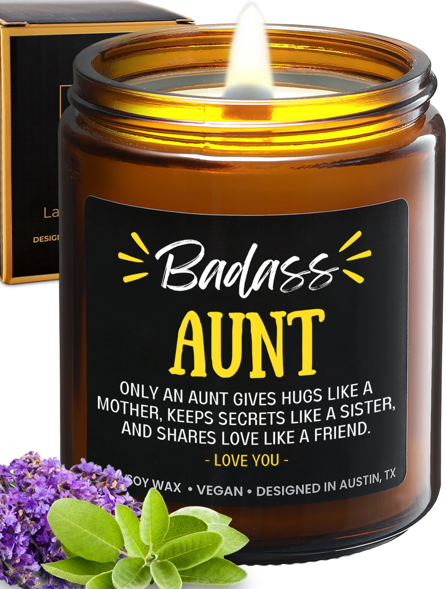 Aunt Rosa Label Badass Aunt Candle - Rosa Vila