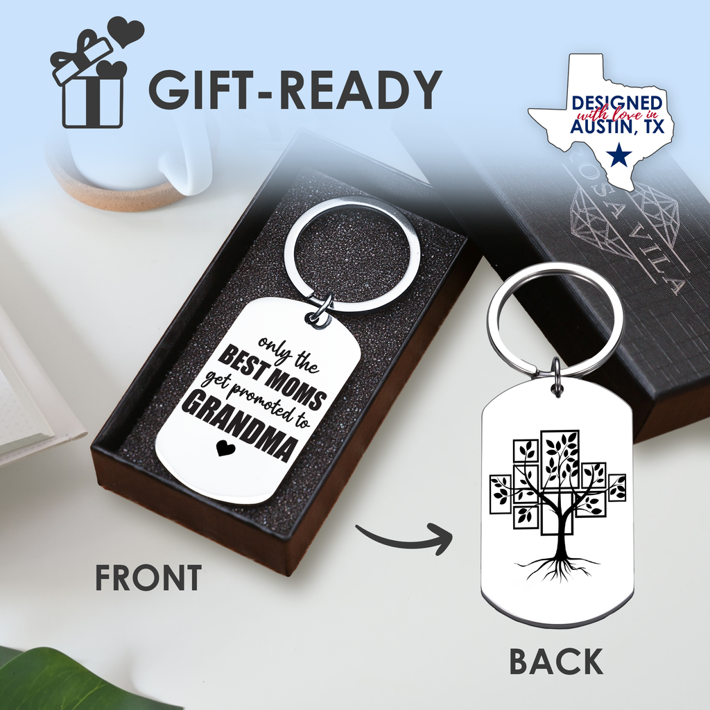 Promoted to Grandma Keychain