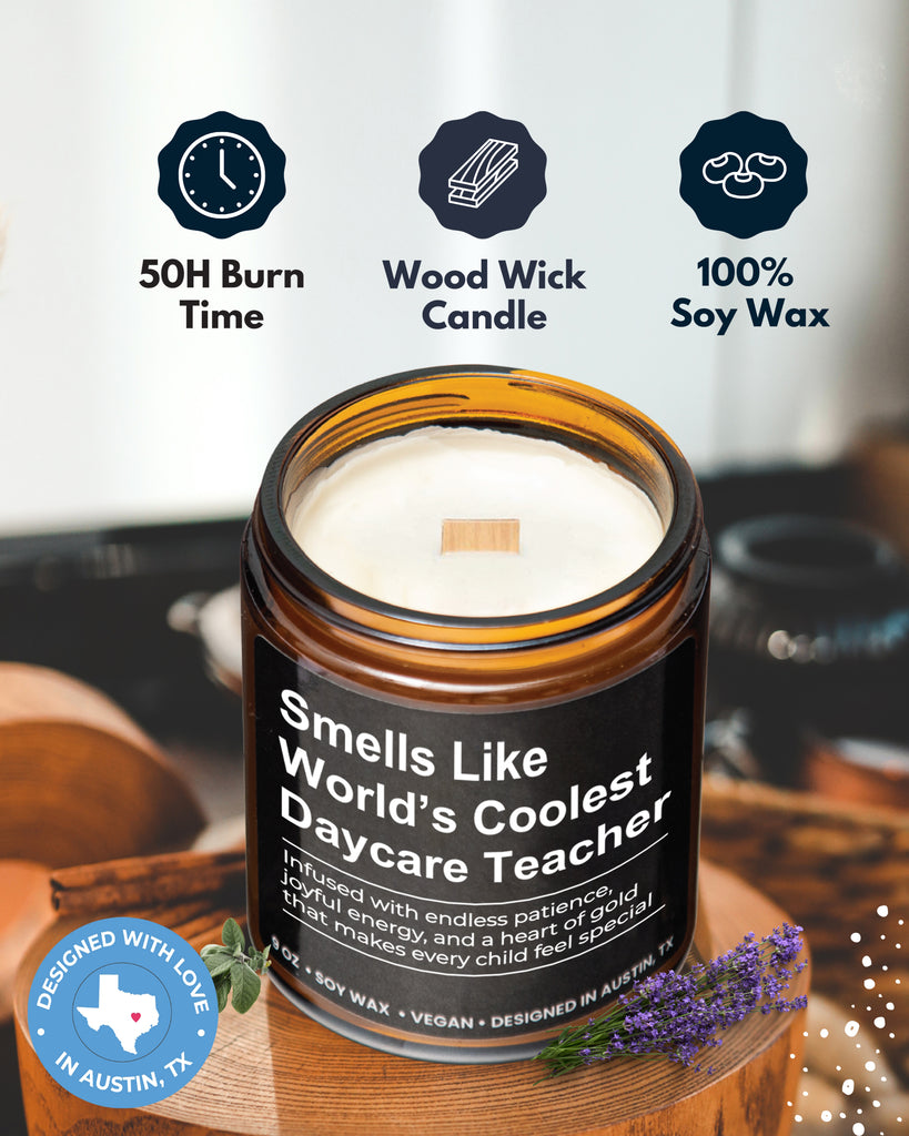 World's Coolest Daycare Teacher Candle - Rosa Vila