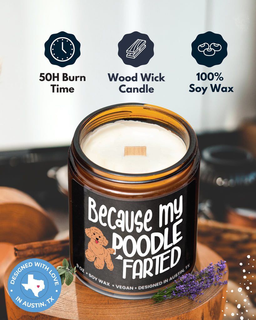 Funny Poodle Candle - Rosa Vila