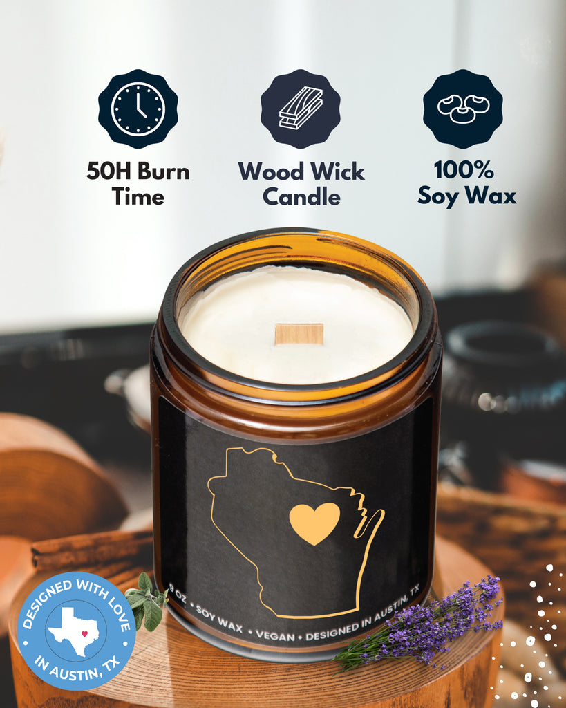 Wisconsin State Candle - Rosa Vila
