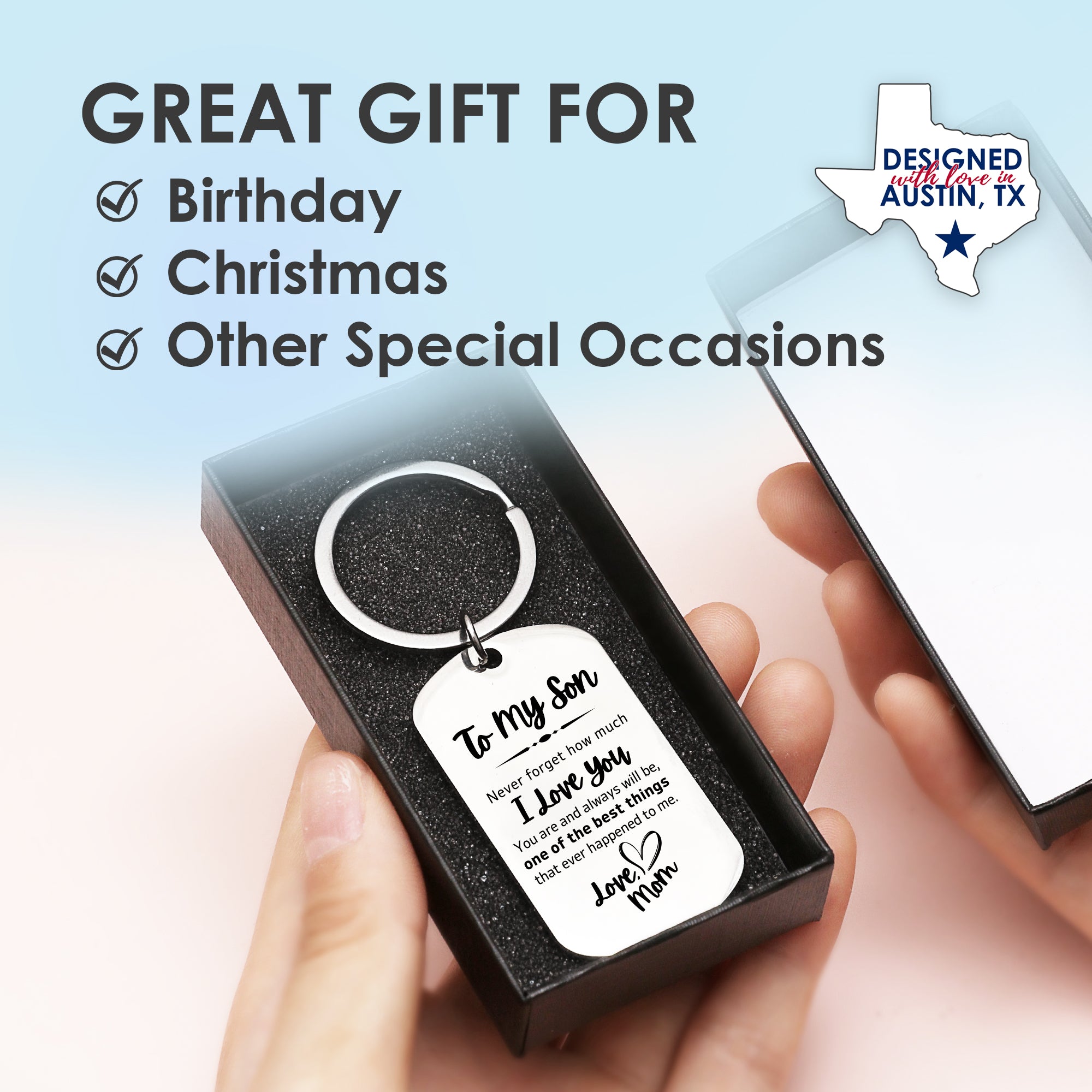 To My Son Keychain