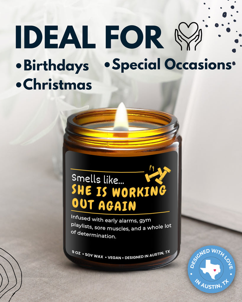 Working Out Again Candle