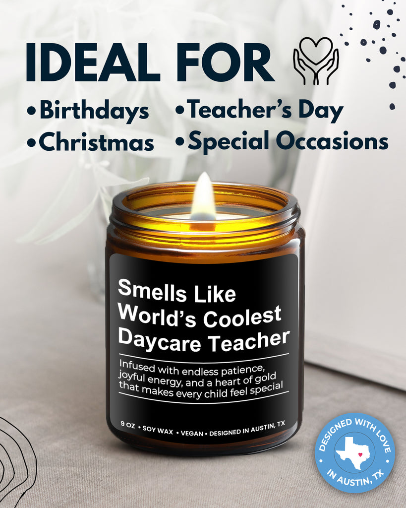 World's Coolest Daycare Teacher Candle - Rosa Vila