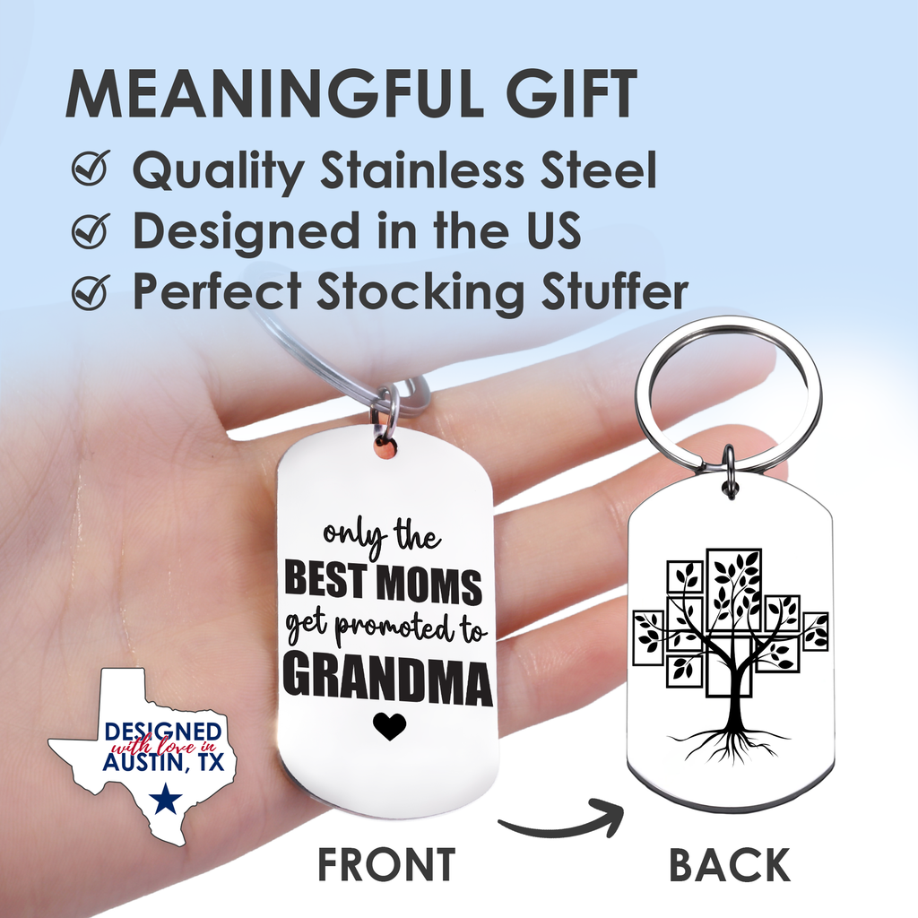 Promoted to Grandma Keychain