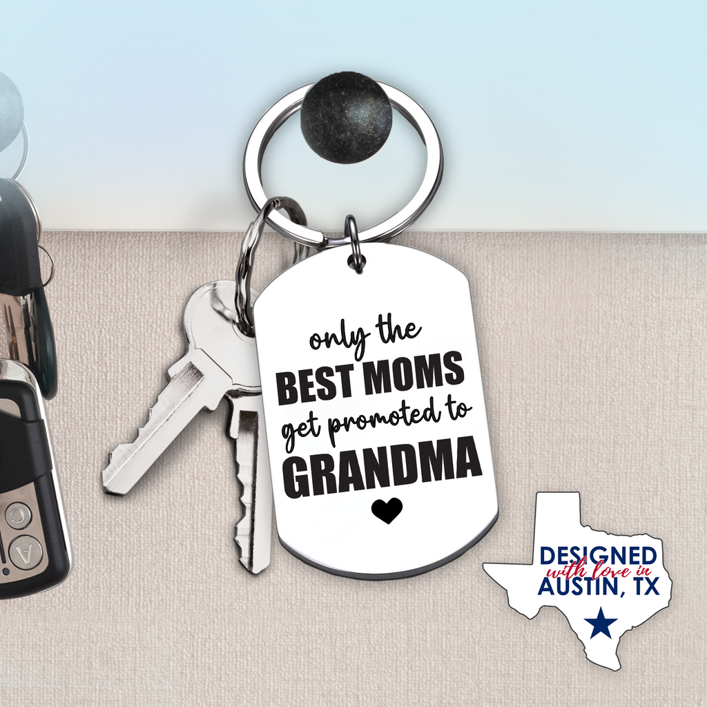 Promoted to Grandma Keychain