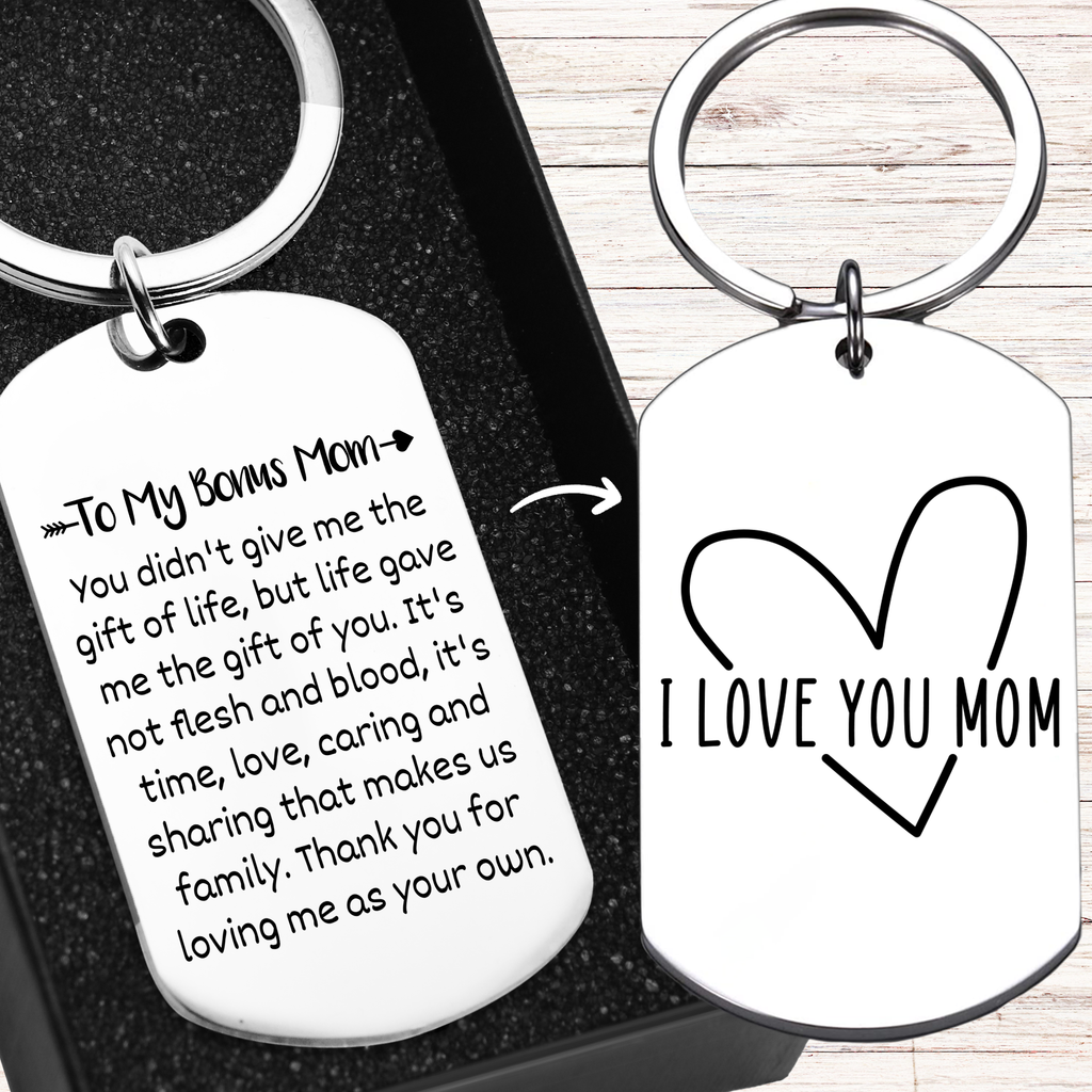 To My Bonus Mom Keychain