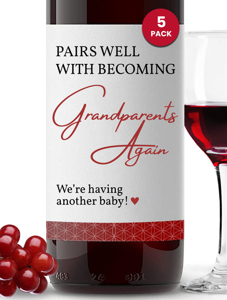 Grandparents Again Wine Bottle Label