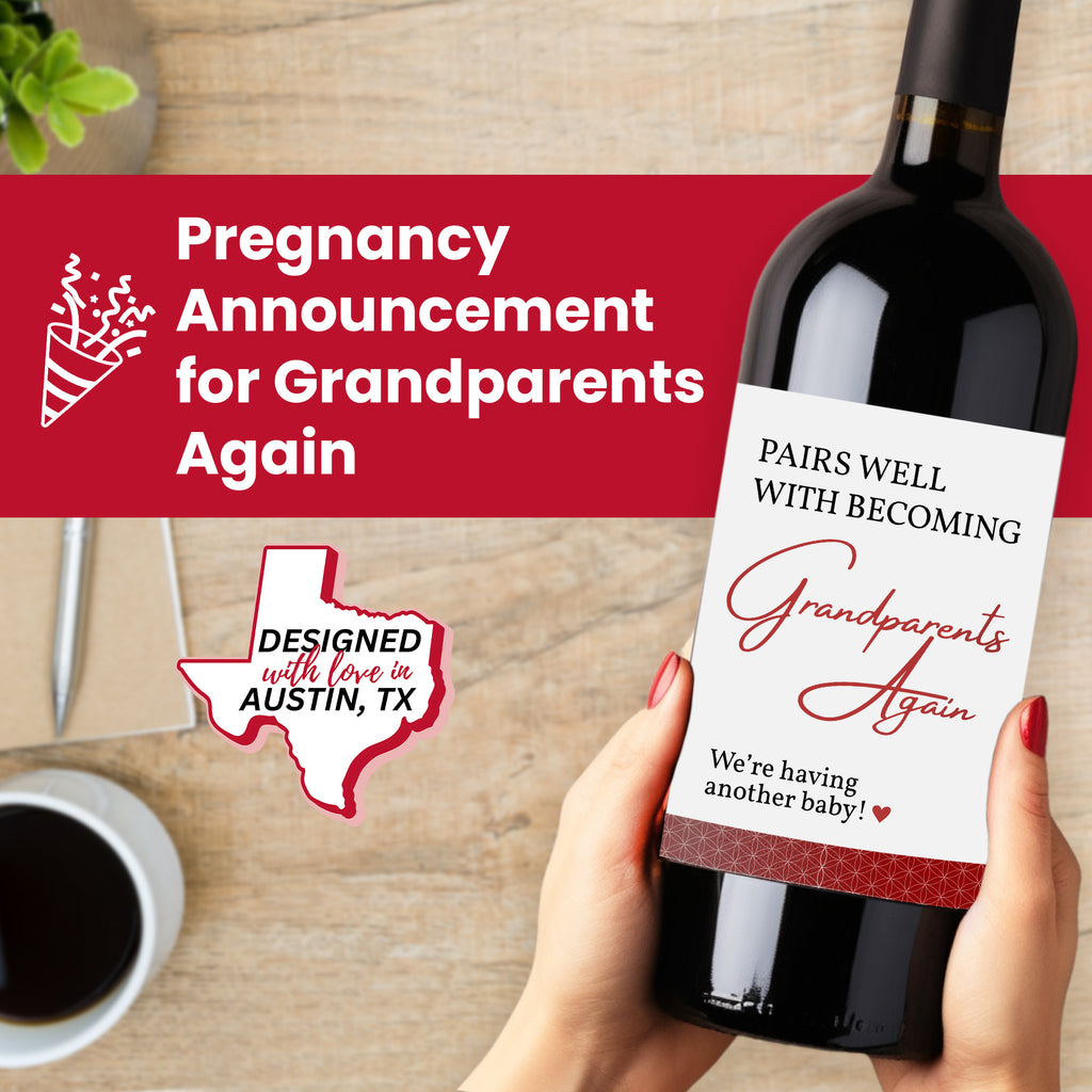 Grandparents Again Wine Bottle Label