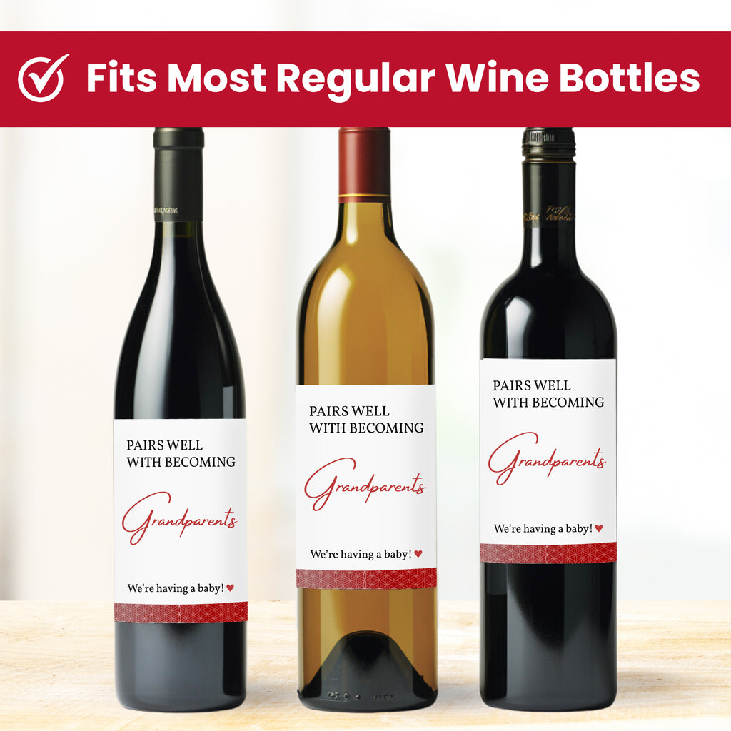 Pregnancy Announcement for Grandparents Wine Bottle Label