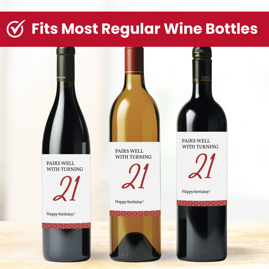 Turning 21 Wine Bottle Label