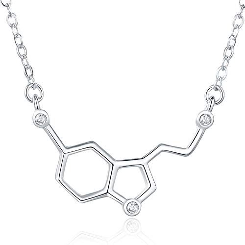 Happiness Serotonin Molecule Necklace with Gems-Rosa Vila Boutique