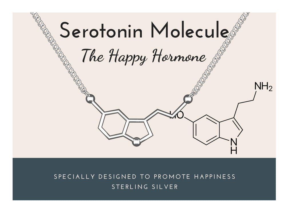 Sterling Silver Happiness Serotonin Molecule Necklace-Rosa Vila Boutique