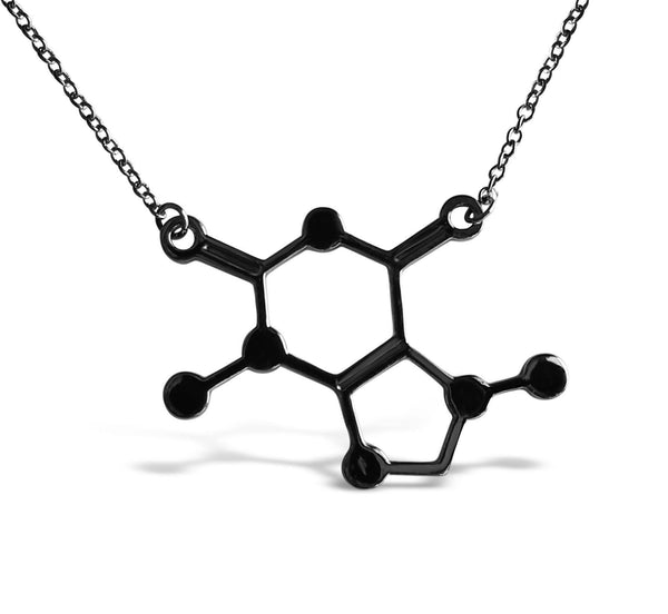Silver Caffeine Chemical Molecule Necklace-Rosa Vila Boutique