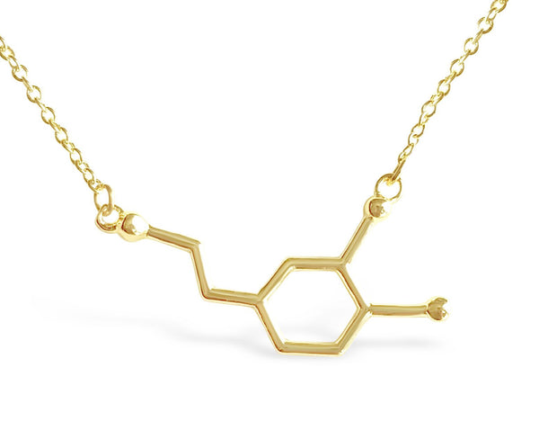 Chemical Structure Dopamine Molecule Necklace-Rosa Vila Boutique