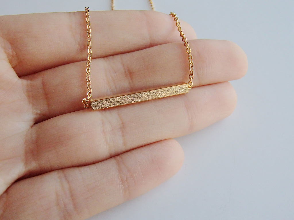 Rose Gold Minimalist Bar Necklace-Rosa Vila Boutique