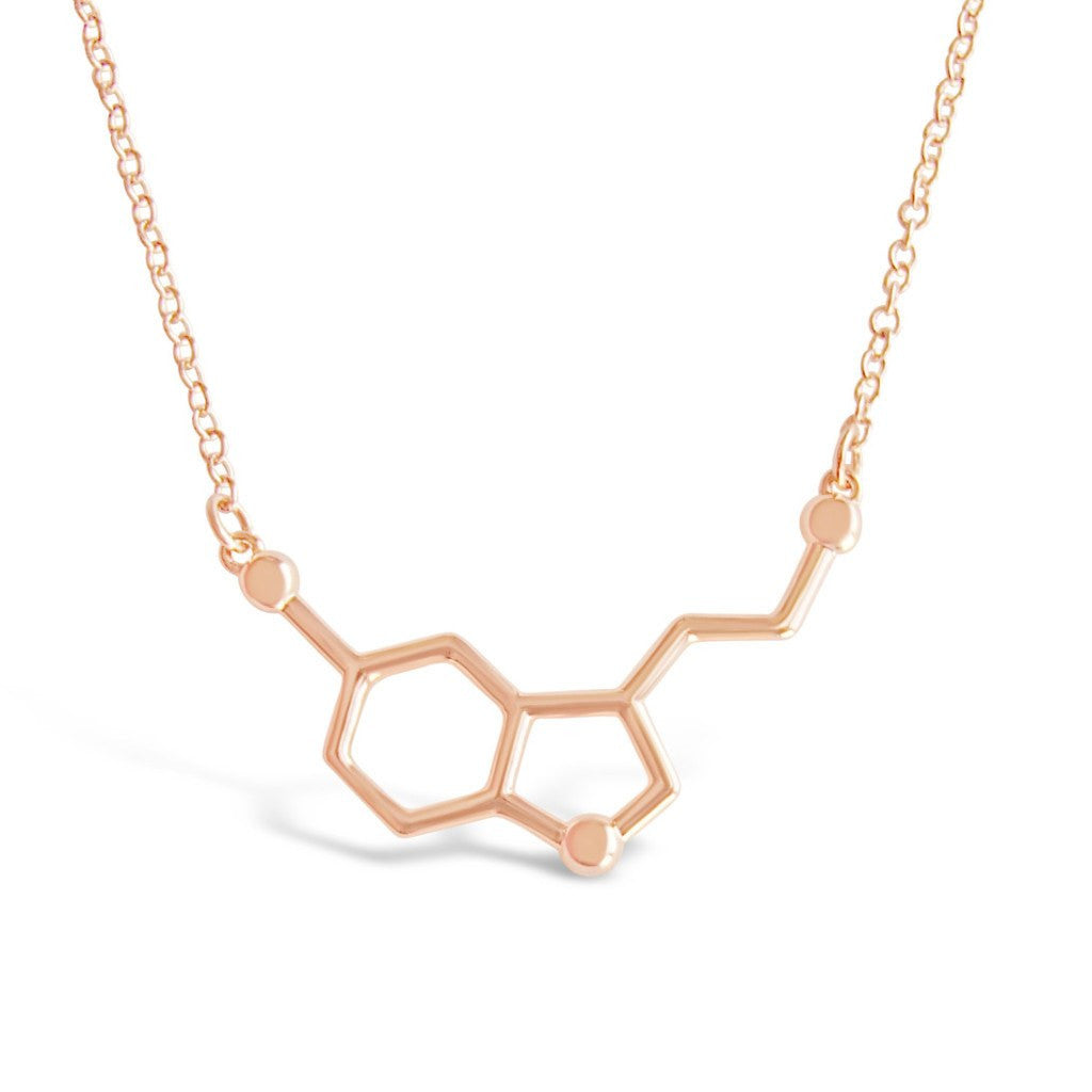 Serotonin Molecule Necklace in Rose Gold-Rosa Vila Boutique